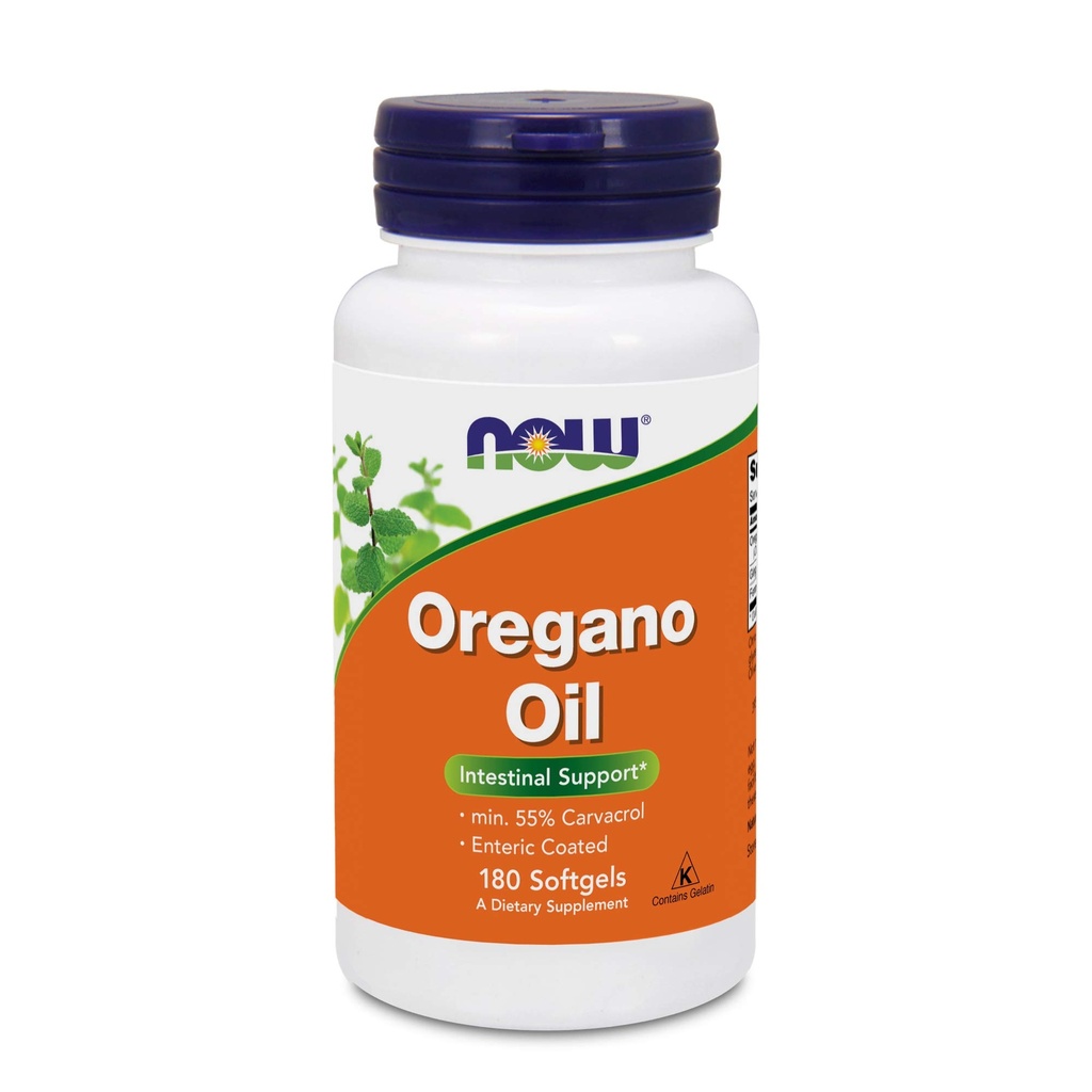 Nå Foods Oregano Olje (Minimum 55% Carvacrol) – 181mg, 180 Softgels – høy potens Digestiv støtte Supplement, fremmer Gut Helse - Kosher - 180 Serveringer