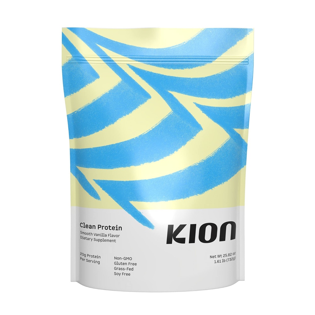 Kion Clean Protein | Grass-Fed & Pasture-Raised Whey Isolate Protein pulver | Smooth Vanilla | 30 Serveringer
