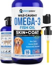 Omega 3 Fiskeolje for hunder - bedre enn lakseolje for hunder - Hunde Fish Oil Supplement - Redusere shedding og kløe - støtter ledd, hjerne, hjerte helse-hund hud og Coat Supplement - Fish Oil Liquid