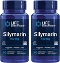 Livsforlengelse Silymarin – Melk Thistle ekstrakt – støtter leverhelse – Glutenfri, ikke-GMO, Vegetarian – To pakker - 2 x 90 kapsler