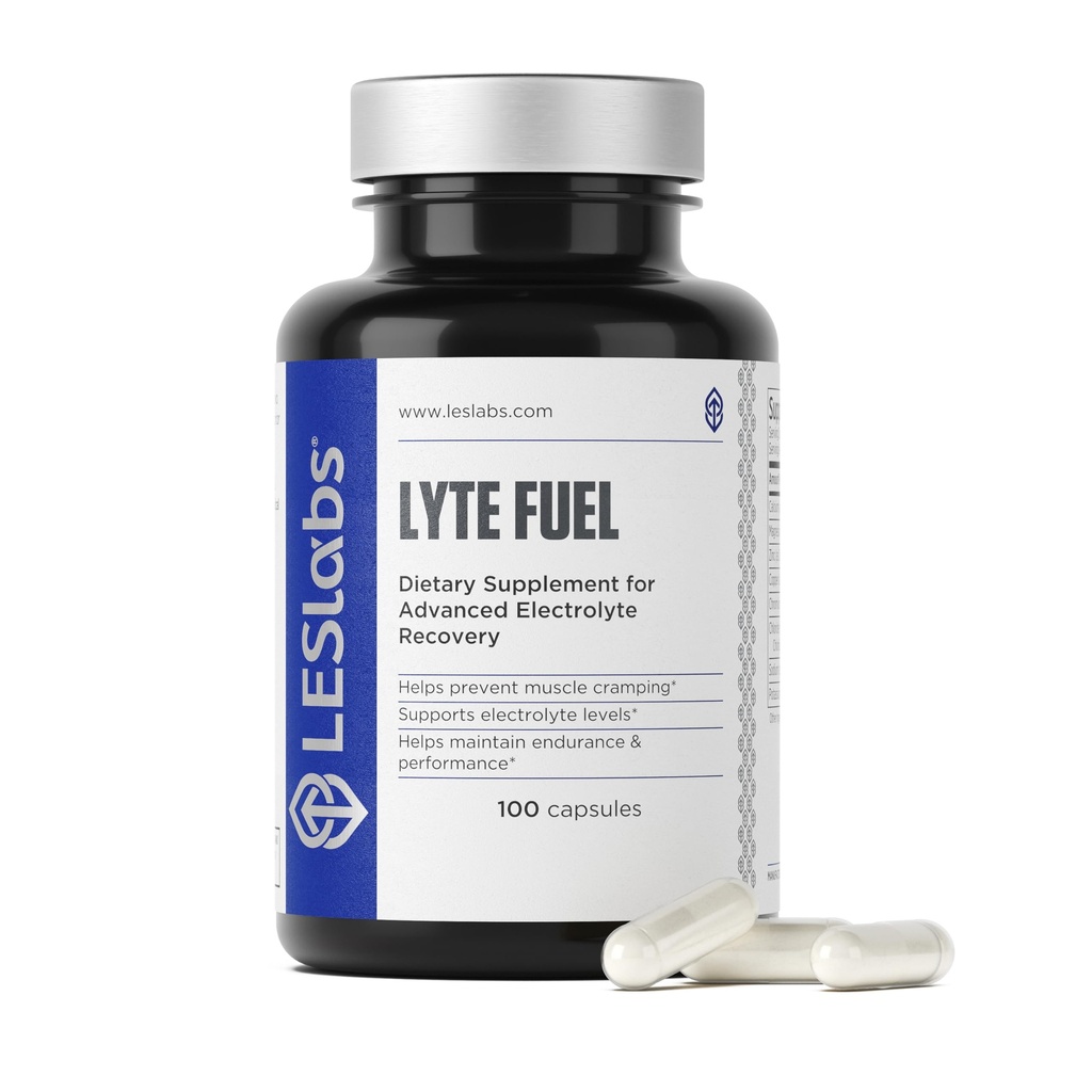 LES Labs Lyte brensel – Electrolyt erstatning, utholdenhet, ytelse, muskel cramping & keto støtte – magnesium, sink, kalium og kromi – ikke-GMO Supplement – 100 kapsler