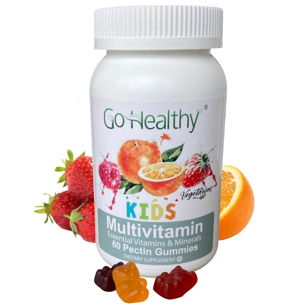 Gå Sunn Kids Multivitamin Gummies, Immun Support, Barn Vitamin Gummies, Kosher Kid Vitamin, Halal, Ikke-GMO, Glutenfri Tasty Gummy - 30 Services