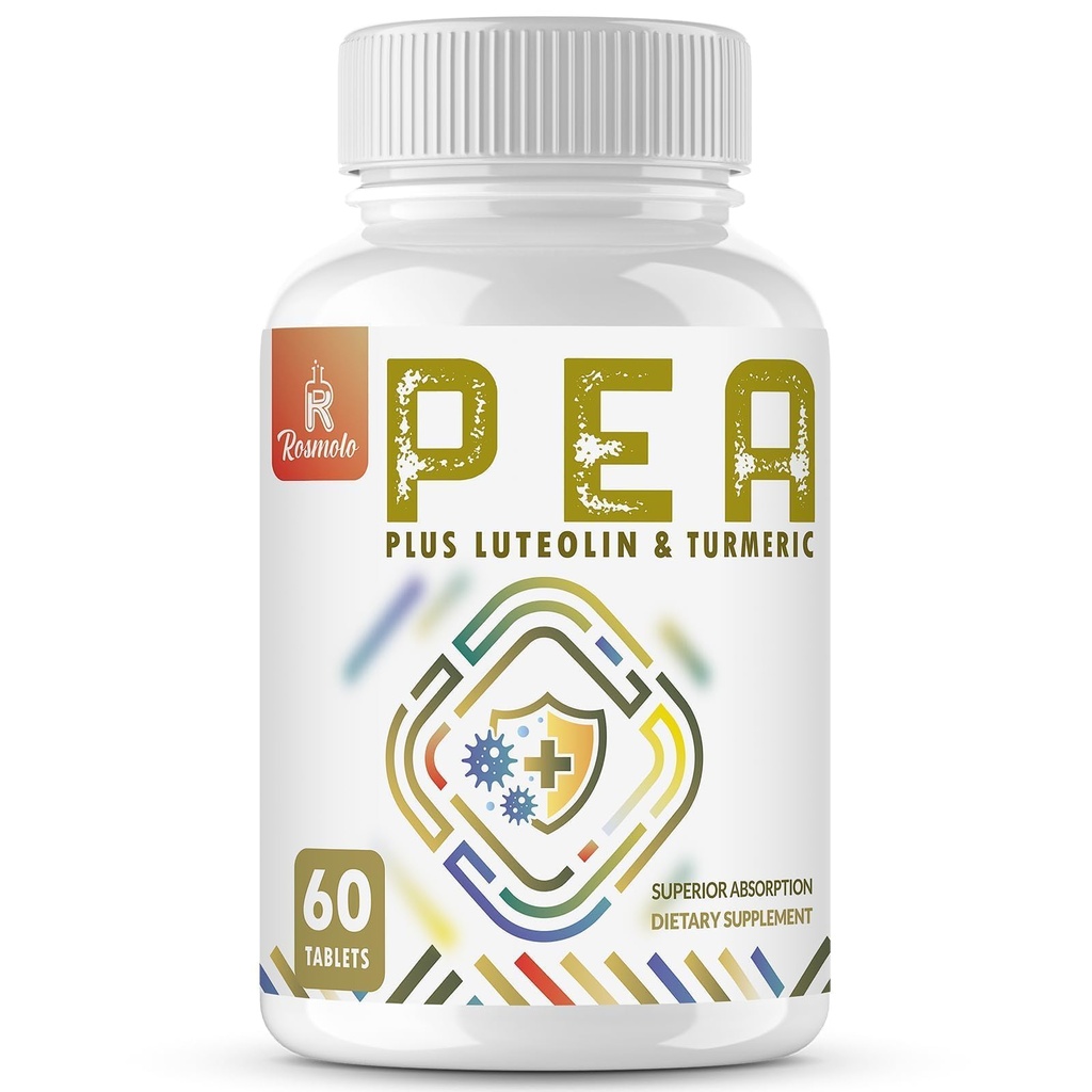 1500 MG Palmitoyletanolamid med luteolin 98% & gurkemeie, høy absorpsjon, mikronisert era Supplement for discomfort Management- USA laget - 60 tabletter