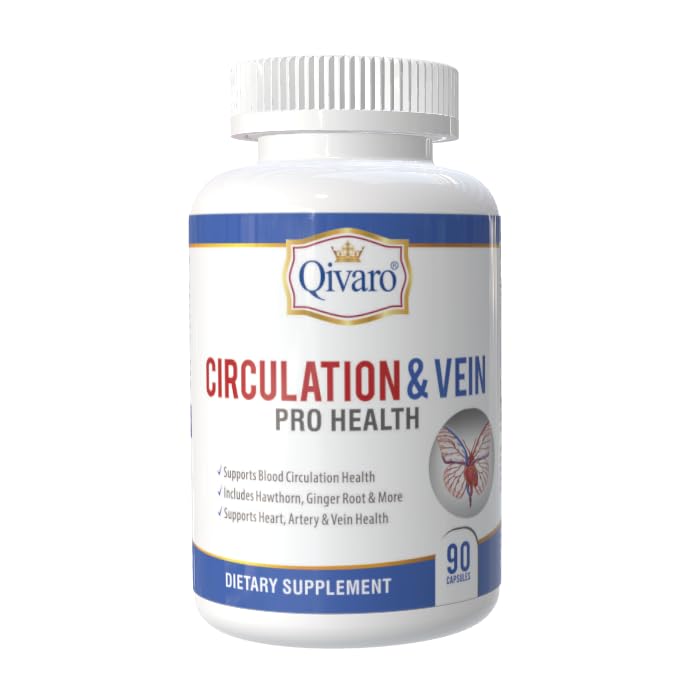 Sirkulasjon og vei Pro Supplement - Inneholder niacin, L-arginin, Ginger, Cayenne Pepper, Hawthorn & Diosmin - 90 kapsler