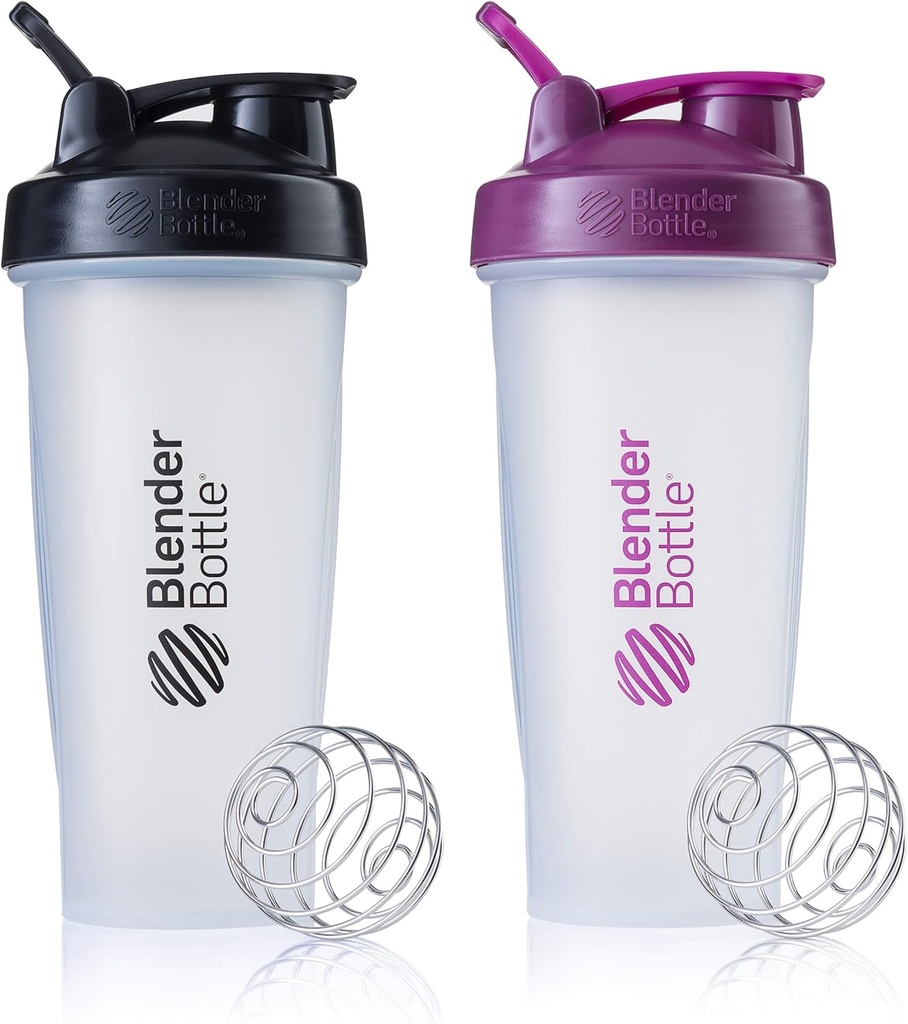 BlenderBottle Classic Shaker Flaske Perfekt til proteinshake og pre trening, 28-Ounce (2 pakke), farger kan Vary