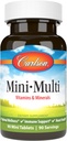 Carlson - Mini-Multi, vitaminer og mineraler, immun støtte og hjerte helse, optimal wellness, 90 mini tabletter.