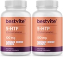 BESTVITE 5-HTP 100 mg (240 kapsler) (120 x 2) - Ingen stearates - Ingen flytmidler - Ikke GMO - Glutenfri