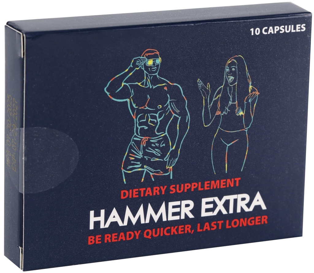 Hammer ekstra raskt fungerende mannlige ytelsessupplement for menn | Horny Goat Weed, Tongkat Ali, Ginseng, Maca, Tribulus, Ashwagandha, Vitamin B6 & Magnesium | Energi, Stamina & Endurance Support