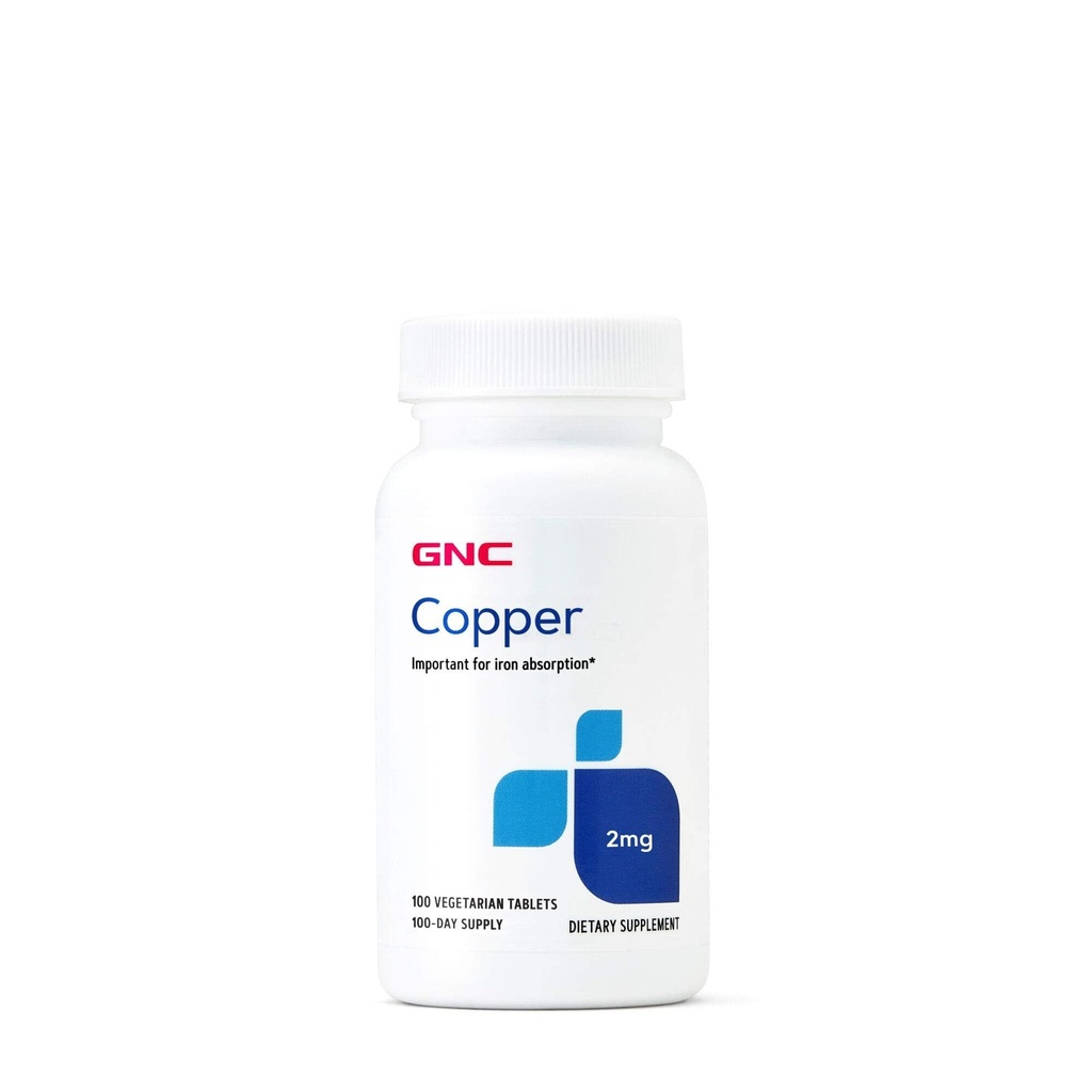 GNC Kobber 2mg, Viktig for jernabsorpsjon, 100 greve