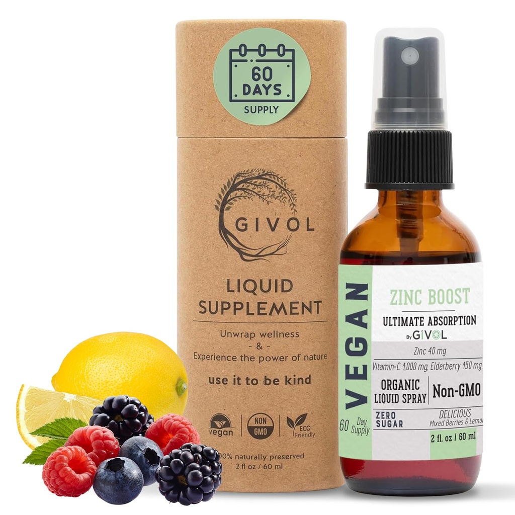 Økologisk ZINC Boost Mist 40 mg (ekstra styrke) - sukker gratis med Vit C og Elderbær ekstrakt - Vegansk flytende spray for barn og voksne - enkel absorpsjon - ikke-GMO - (60 ml) 60 dagers forsyning
