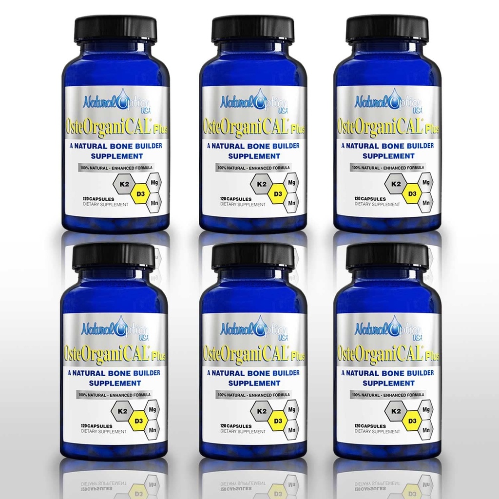 Pluss - organisk plantebase kilde til kalsium Supplement med vitamin D3, k2, magnesiumglycinat og manganesisk (720 Count) pakke med 6