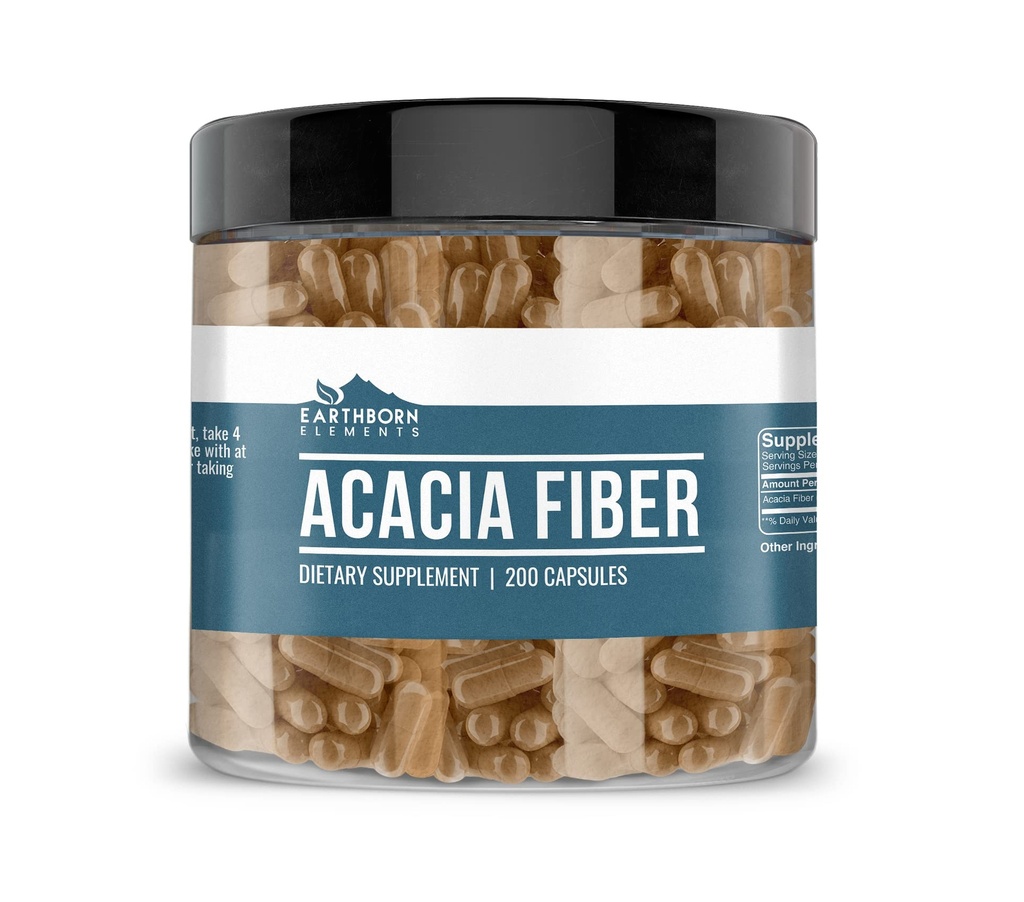 Jordbårne elementer Acacia Fiber 200 kapsler, ren og ufortynnet, ingen tilsetningsmidler