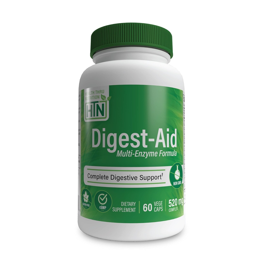 Digest-Aid | Komplett Digestiv Enzyme Formel med Pre og Probiotic | Digestion & Nutrient Absorpsjon Støtte | Fastvirkende Discomfort Relief | Non-GMO | ved Health Thru Nutrition (pakke på 60)
