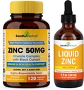 SANDHUHERBALS Sink 50 mg Kapsler Bundle med flytende Zink Drops ® støtter immun- og hudhelse