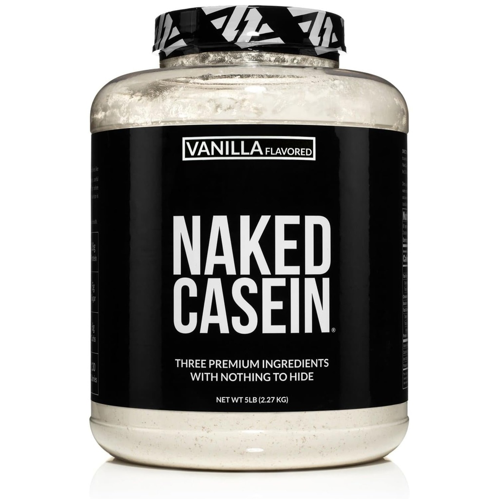 NAKED Casein - Vanilla Micellar Casein Protein - 5 pund bulk, GMO-fri, Glutenfri, Soya-fri, Preservativ-fri - Stimulere Muskelvekst - Forbedring Recovery - 61 Serveringer