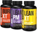 Jacked Factory Burn-XT klinisk studert termogen fettforbrenner (120 kapsler), Lean PM natttid fettforbrenner og søvnhjelp (120 kapsler), Lean-XT koffeinfri vekttap supplement (60 kapsler)