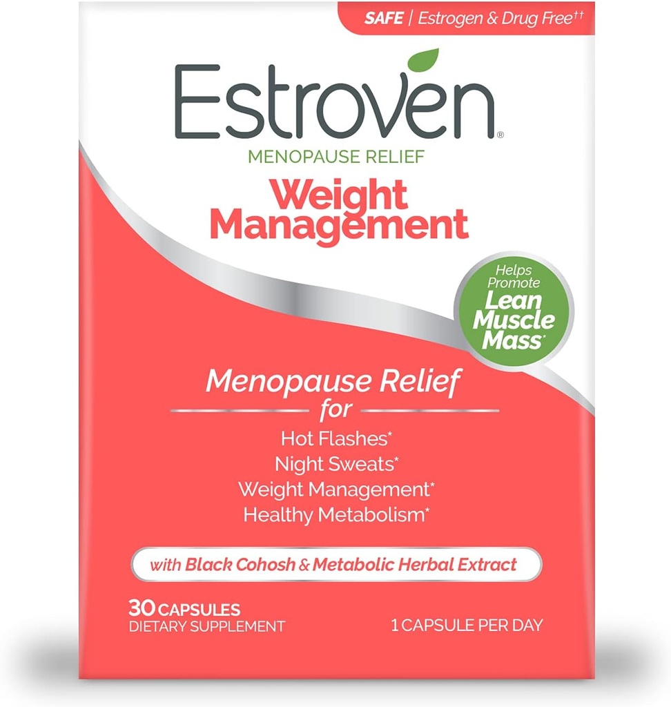 Estroven Menopause Relief vektkontroll 60 & 30 greve klinisk bevise vekt varme blits natt sviter