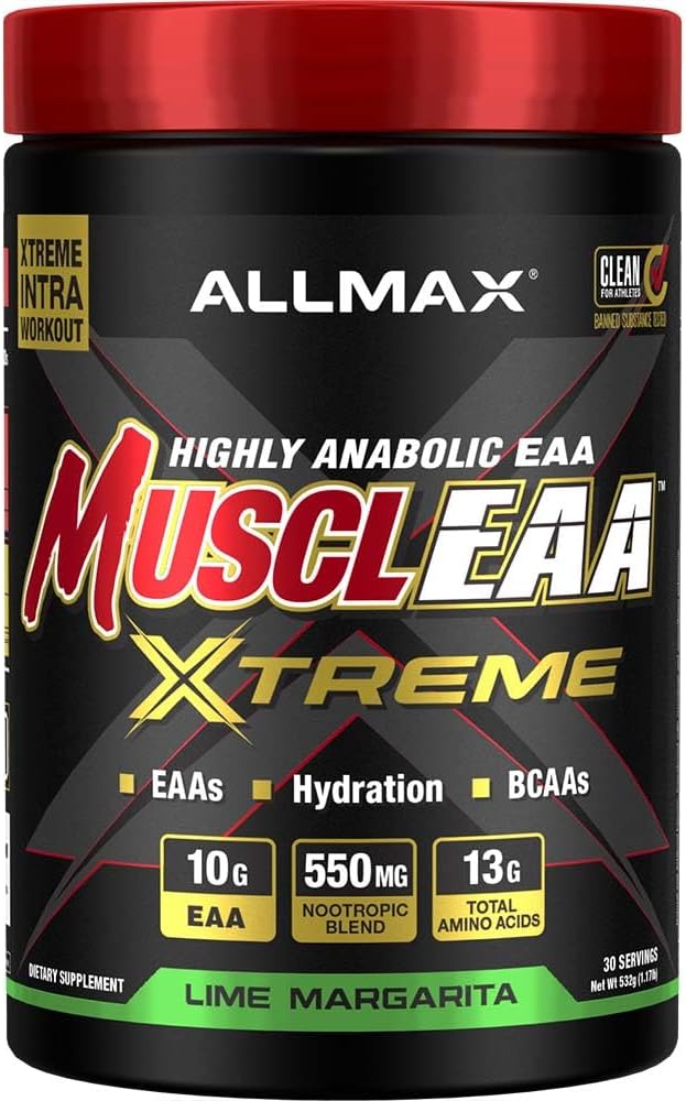 ALLMAX MUSCLEAA Xtreme, Lime Margarita - 532 g Powder - gir EAA, BCAA & Hydration - Opp til 30...