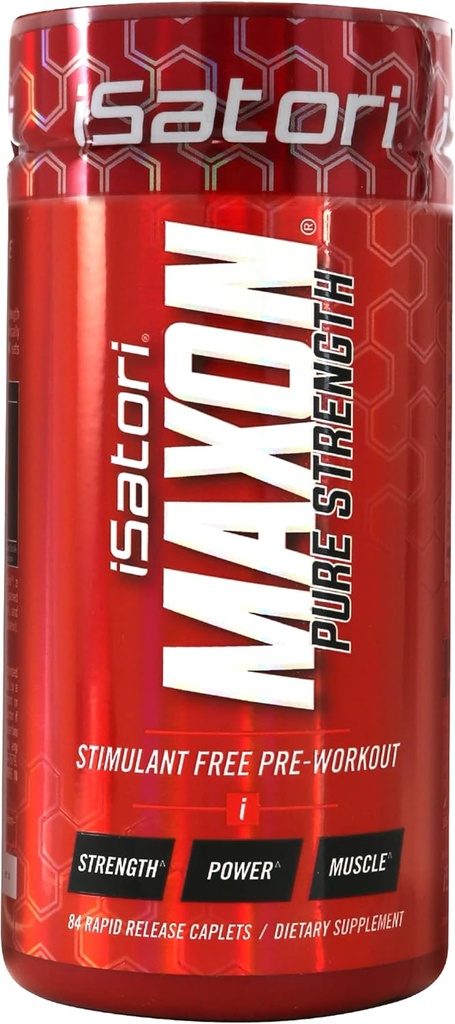 iSatori Maxon stimul gratis pre trening tabletter, ren styrke og ytelse formel med Kre-Alkalyn kreatin, Fenugreek, Agmapure & elevATP, Koffein gratis pre trening for menn, 84 tabletter