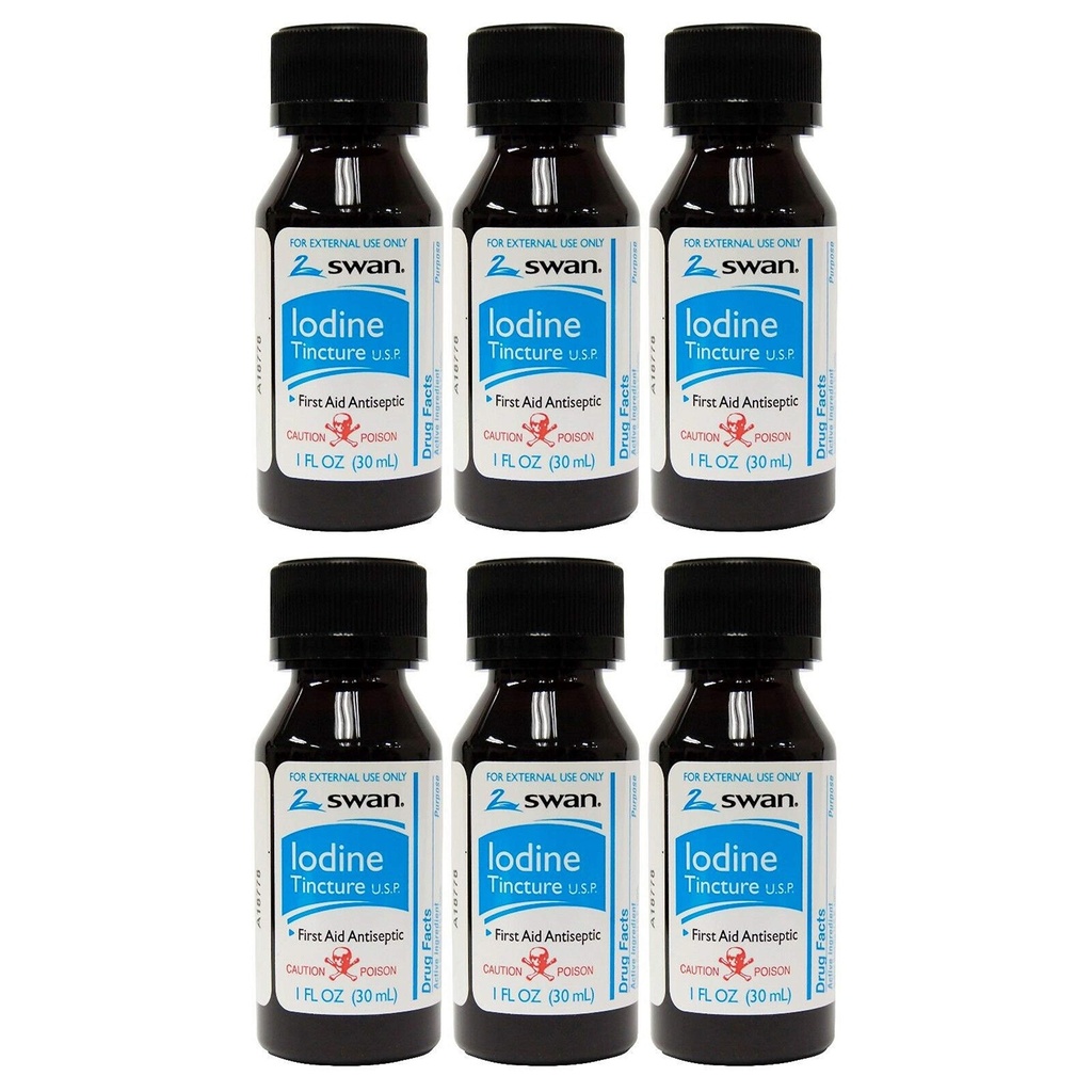 Swan Iodine Tinktur USP - 1 fl oz (6 pakke)