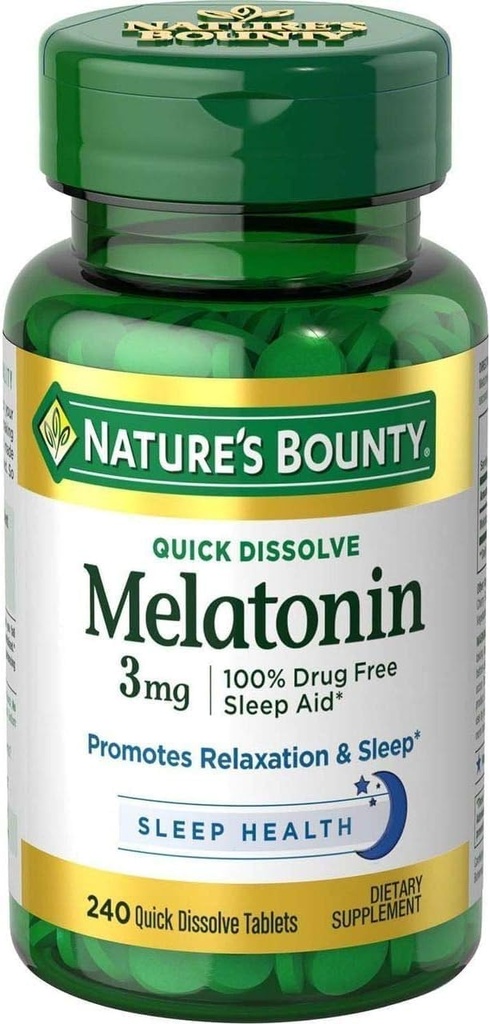 Naturens Bounty Melatonin 3 mg tabletter 240 tabletter (pakning med 4)