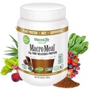 MakroLife Naturals MacroMeal Vegansk Sjokolade Protein pulver Superfood Grønn Probiotika + Fiber, Immune Energi Digestive daglige essenser for kvinner og menn Glutenfri - 23.8oz (15 Serveringer) Sjokolade