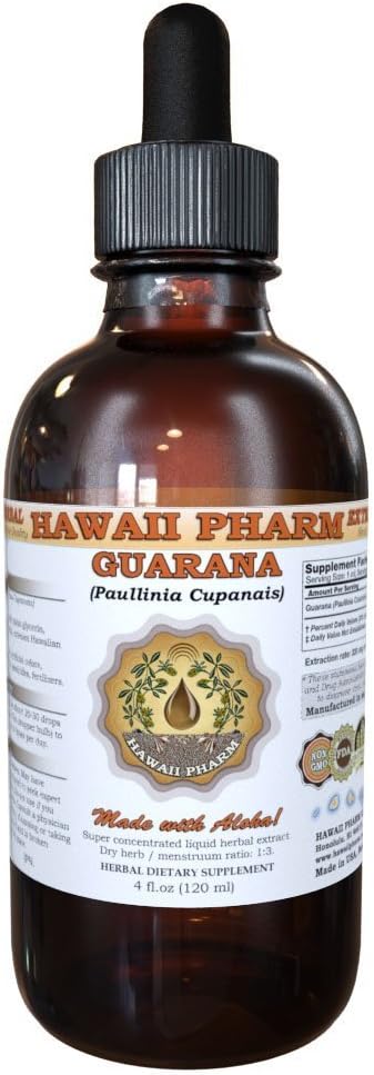 Guarana flytende ekstrakt, Guarana (Paulinia Cupanais) Tinktur Supplement 4 oz