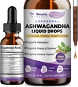 Totaria Liposomal Ashwagandha Flytende dråper (7% Withanolides) w/Soursop Bitters, L-Theanine, Magnesium, Shilajit, Maksimal absorpsjon, naturlig energi, kortisol helse for kvinner og menn, ikke-GMO, 2 Fl Oz