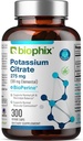Biophix Kaliumcitrat 275 mg med BioPerine 300 Veggie Capsules - støtter elektrolytebalanse, nerve., muskelfunksjon og hjerte helse