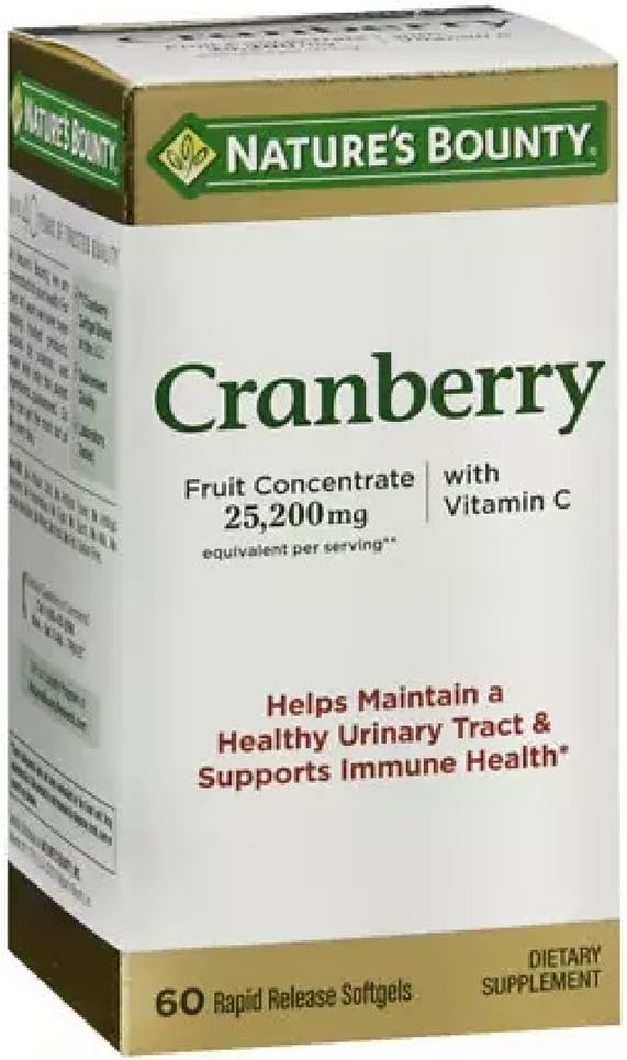 Naturens Bounty Cranberry kosttilskudd 60 myke geler (pakke med 4)