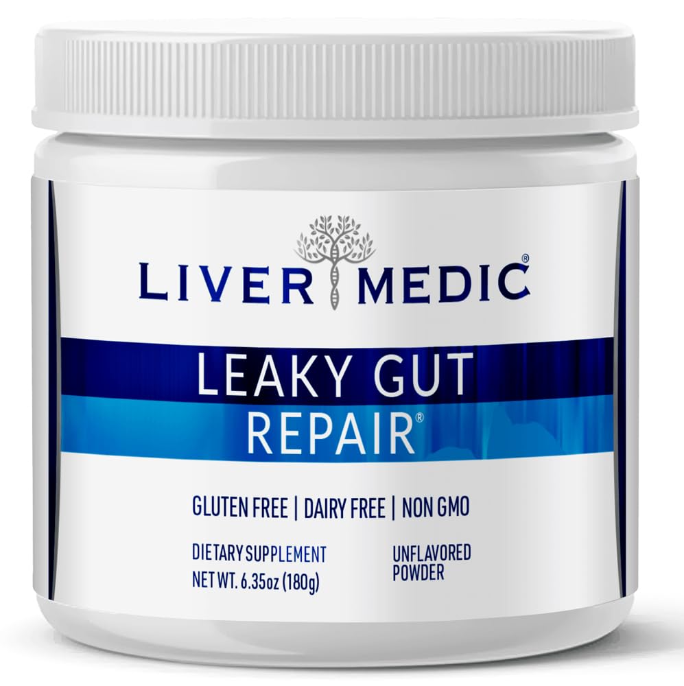 Leaky Gut Repair Gut Helse Støtte pulver glutamin slipperi Elm for IBS Heartburn Relief Bloating til Soothe Mage for kvinner og menn Kapsler (uovertruffen) 180g