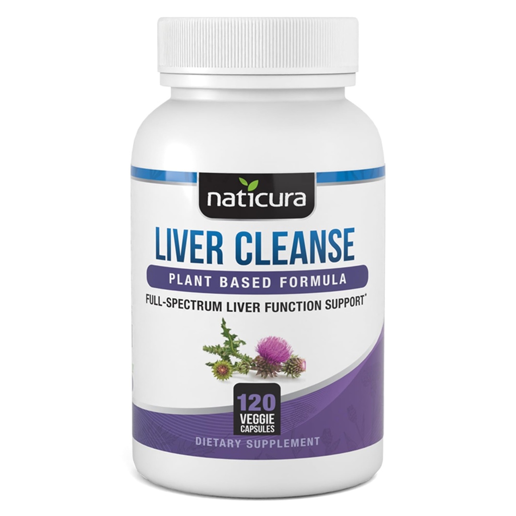Liver Cleanse Plant-basert formel - Vegansk Full-Spectrum Supplement med Melk Thistle, Vitamin C og sink for leverfunksjon og immunstøtte - 120 kapsler - Ingen fyllstoffer eller GMO