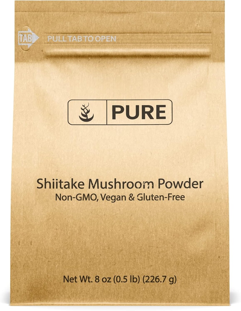 PURE ORIGINAL INGREDIENTS Shiitake Mushroom (8oz) Black Forest Mushroom, Herbal ekstrakt, Tradisjonell Supplement.