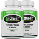 Estrohalt 2 pakke 120 piller- beste østrogenblokker DIM Supplement (Dindolylmetan) og Indole-3-karbinol (I3C) for kvinner og menn | Naturlig Aromataseinhibitor Vitamin for å hjelpe PCOS, Menopause, og PMS