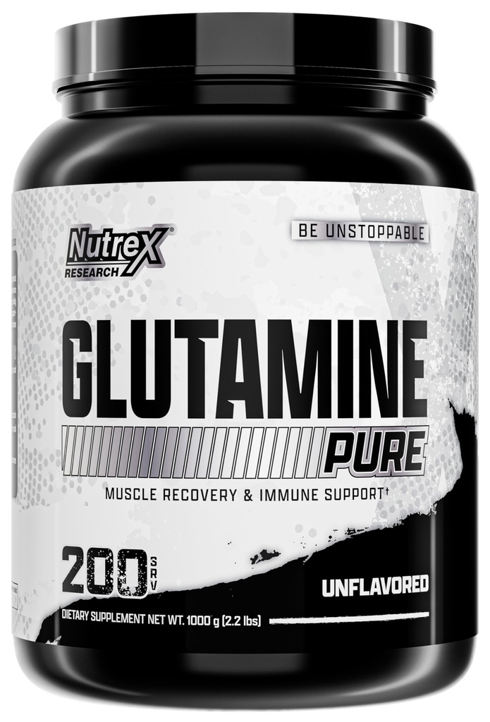 Nutrex forskning L-Glutamine pulver - 200 serveringer - ren uflavorert, ikke-GMO og glutenfri