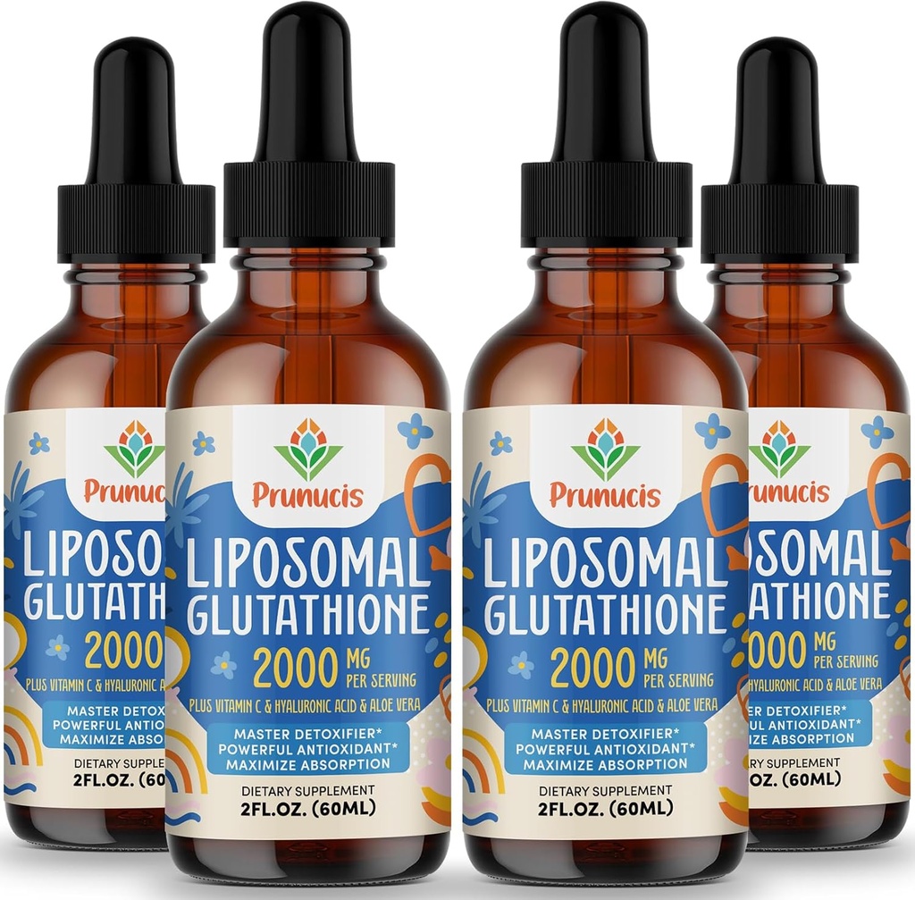 2000MG Liposomal Glutation flytende, 98% Absorpsjon, aktiv form L-Glutatione Supplement, Vegansk Vennlig, Kraftig antioksidant kompleks for immunsystem, Aging Defense, Detox,8 FL.OZ