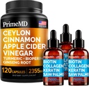 4-i-1 flytende biotin kollagen keratin så Palmetto Drops (2 fl oz - 3 pakke) & 5-i-1 ceylon cinnamon w turmeric & Ginseng Root (120ct) Bundle - hår, hud, negler, og immunstøtte Supplement