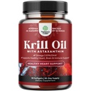 Krill Omega 3 Fish Oil Softgels - Konsentrert krill EPA & DHA Fish Oil Omega 3 Supplement for kvinner og menn for immunstøtte, sunn hjerne og hjerte helse - Burpless Fatty Acids Supplement - 30 Teller