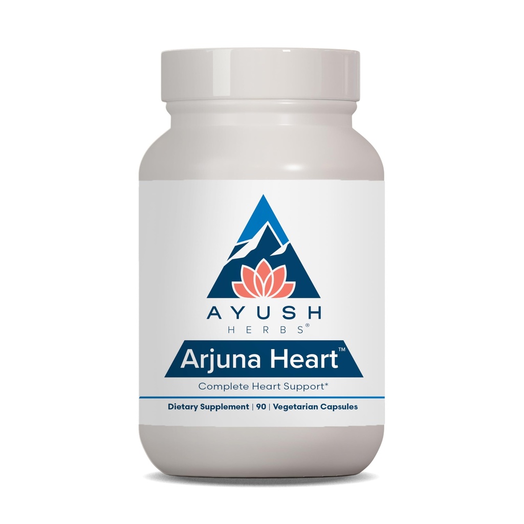 Ayush urter Arjuna hjerte, herbal supplement for hjerte støtte, hjerte-beskyttelse kapsler for menn og kvinner, 90 vegetariske kapsler