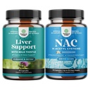 Bundle av Liver Cleanse Detox & Repair Formula og NAC Supplement N-Acetyl Cysteine 600mg - Herbal Liver Support Supplement med Melk Thistle - høy absorpsjon NAC 600 mg Kapsler Glutathion