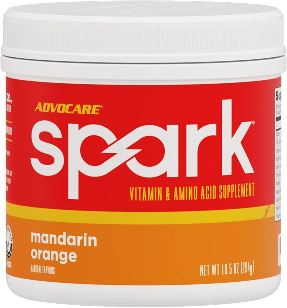 AdvoCare Spark - Energidrikk Mix - Vitamin & Aminosyre Supplement - Støtter energi og fokus - Portable Immune Support - Sukkerfri - Mandarin Orange (10,5 oz)