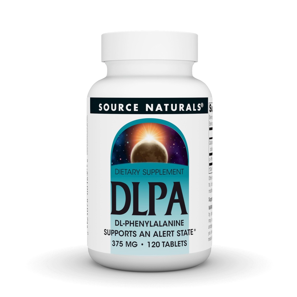 Kilde Naturals DLPA DL-Phenylalanin, støtter en varslingstilstand* - 375 mg -120 tabletter