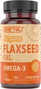 Deva Vegansk Vitaminer Flaksfrøolje, 500 MG, Vegansk, 90 Vcap (4 pakke)