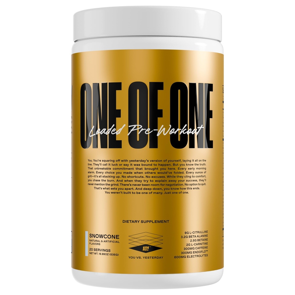 En av one lasted pre-workout – høy-stim energi, fokus og utholdenhet med EndoFloTM, Genius PureTM Alpha GPC, NeuroRushTM, Dynamin®, Ingen Crash, Glutenfri – Snow Cone