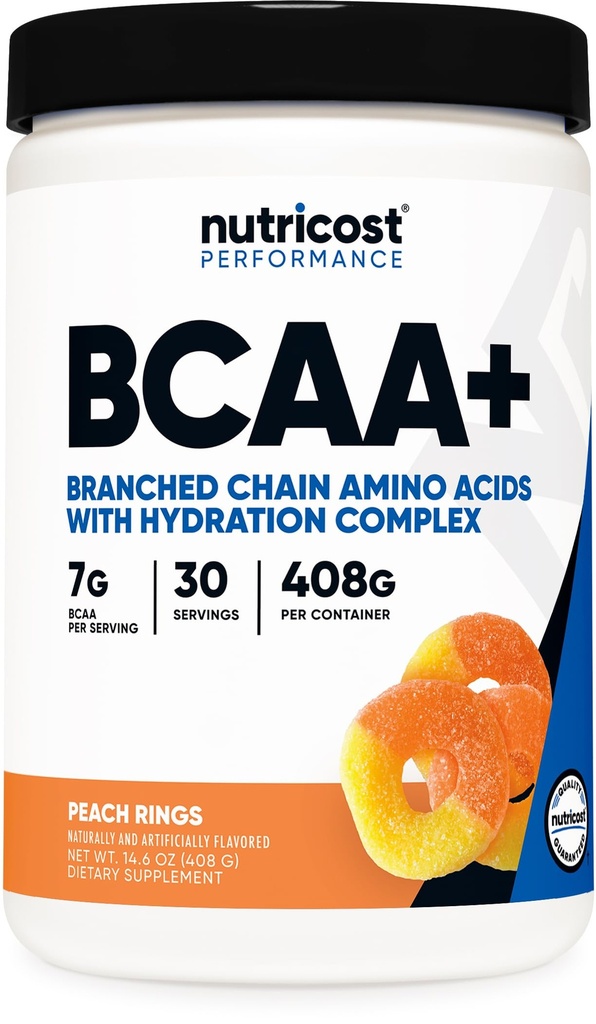 Nutricost BCAA + Hydration Powder (Pach Rings) 30 serveringer - Branched Chain Aminosyrer med Hydration Complex - Glutenfri, ikke-GMO
