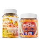 Sugar Free Turmeric Curcumin Fyllt Gummies 550 mg for voksne, vegansk jern Gummies Supplement med vitamin C