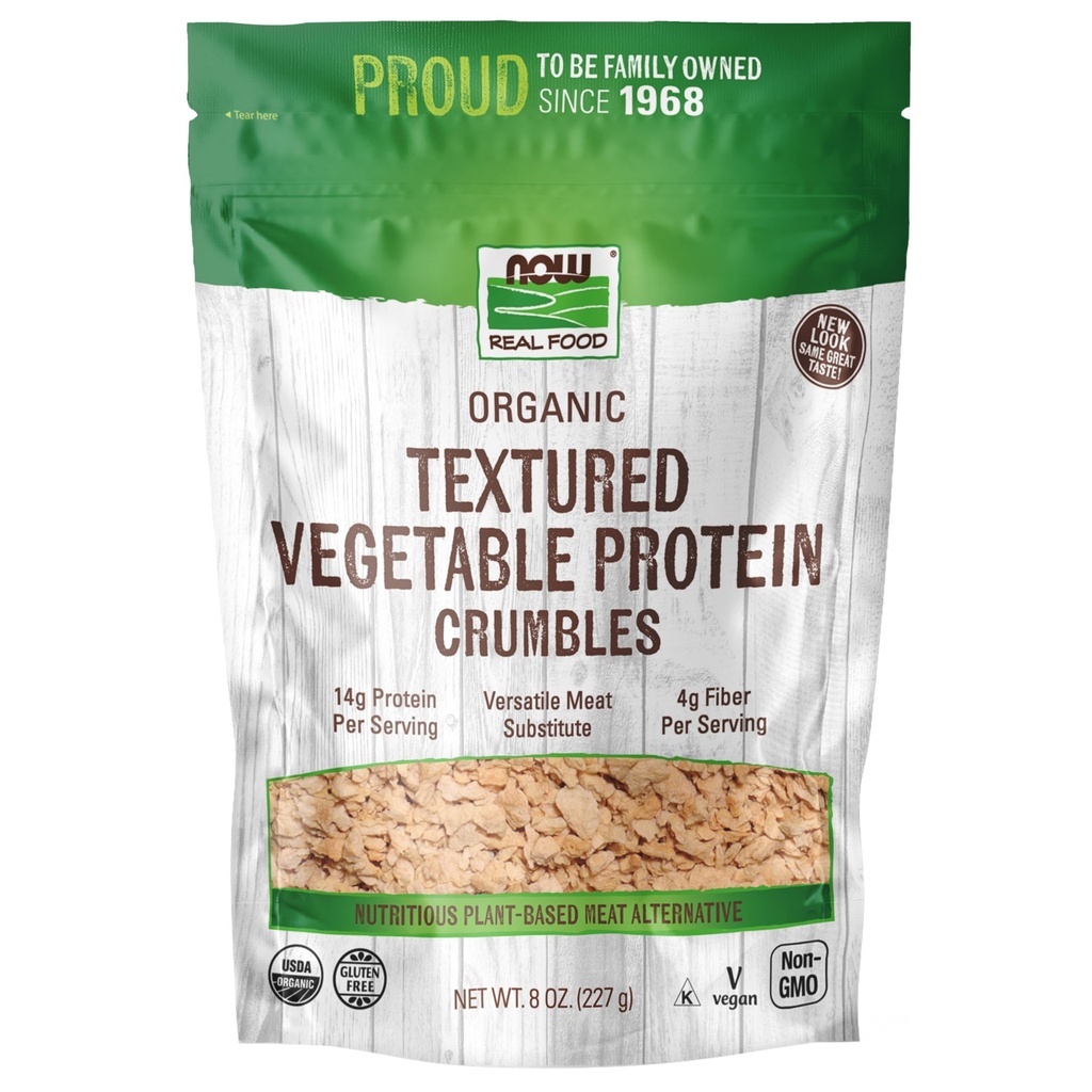 Nå Matvarer, organiske teksturert soyaprotein Granules, ikke-GMO, Versatile, grønnsakskildet protein, 8-Ounce (Packing May Vary)