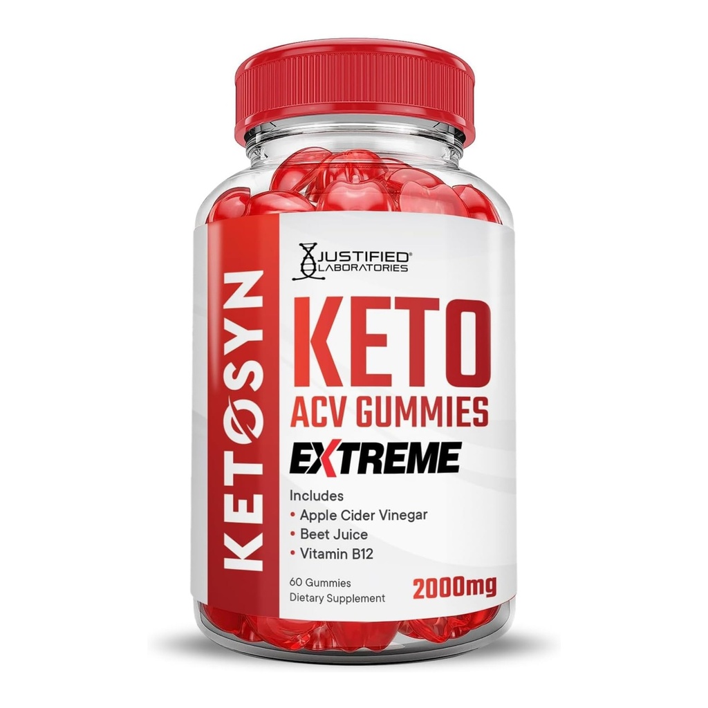 Ketosyn Ketosyn ACV Gummies Extreme 2000MG Ketosyn Keto Gummies Apple Cider Vinegar Formulert med Pomegranate Beet Juice pulver B12 Vegansk Ikke GMO 60 Gummys