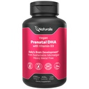 Naturalis Vegan Prenatal med full Specrum Omega-3 | Algae DHA, EPA, DPA, vitamin D3 & aktiv folisk L 5-MTHF | Vegansk samfunn sertifisert, Sustainabilt kildet, ikke-GMO & soya gratis | 120 Veggie Softgels