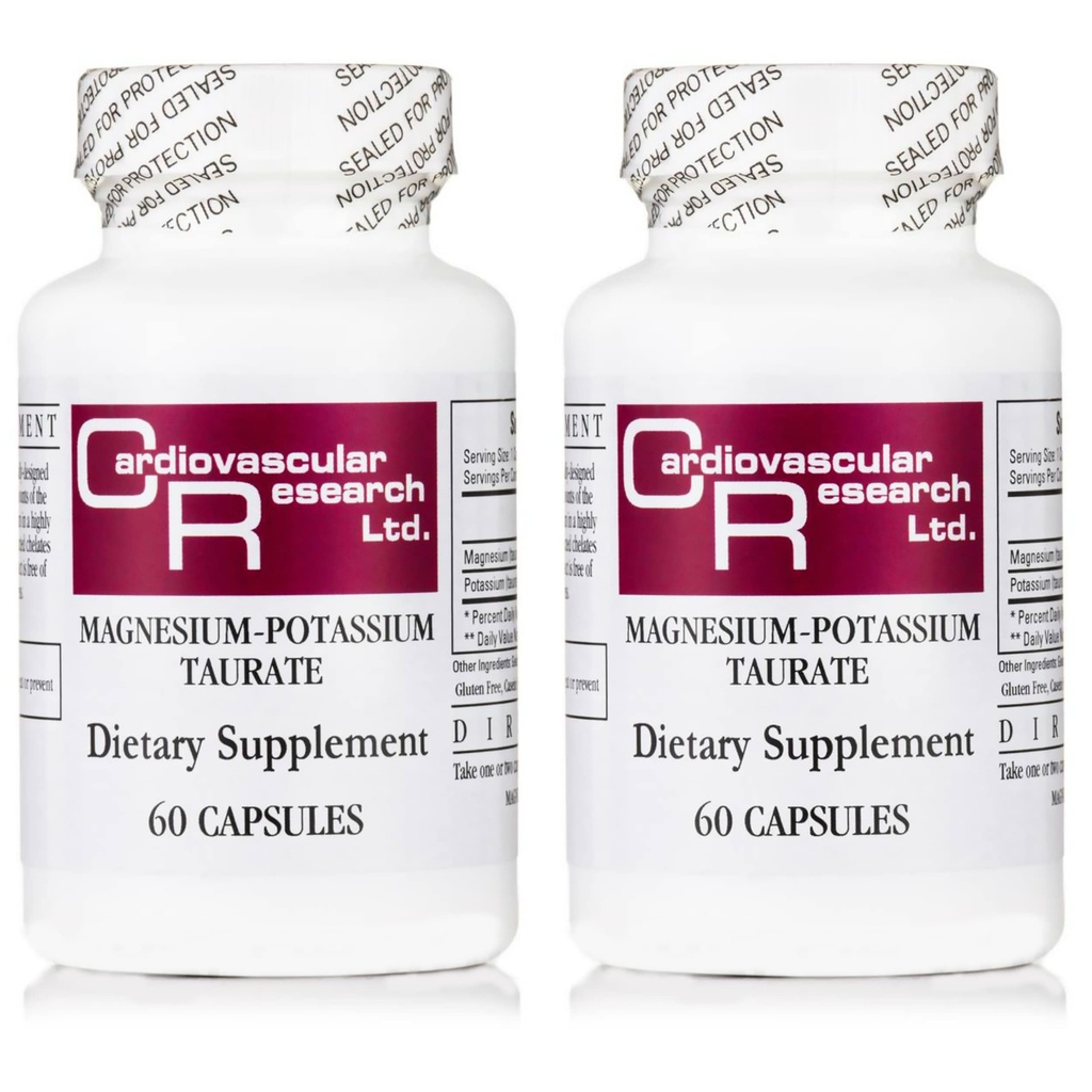 Cardiovaskulær forskning Magnesium-Potassium Taurate - Patent Venter - 60 Veggie Caps X 2 flasker